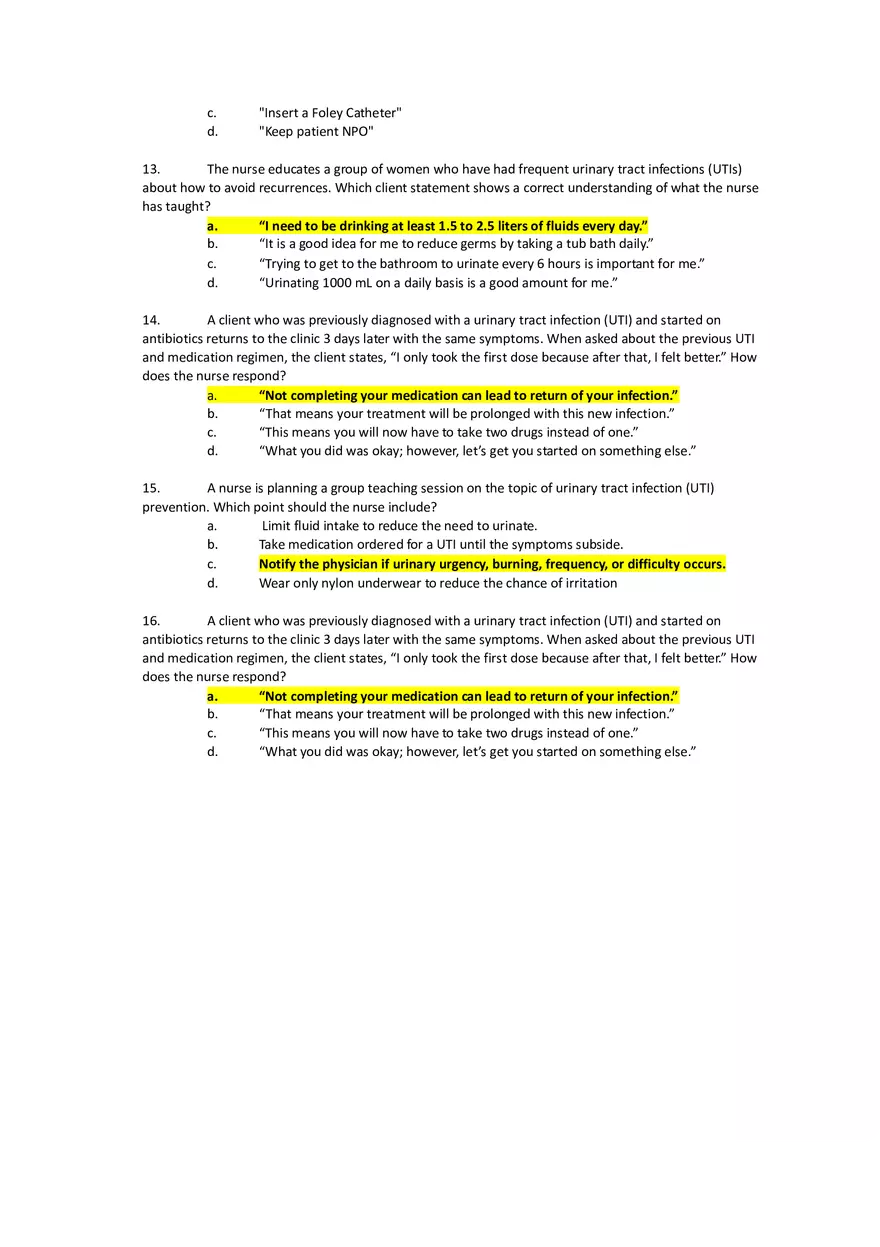 Med Surg Exam UTI - Page 3