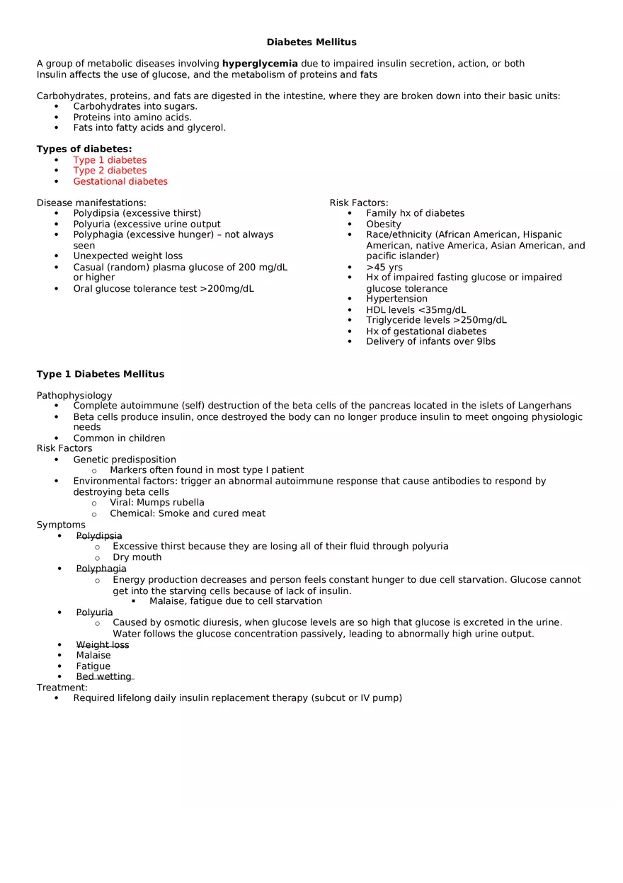 Diabetes Mellitus - Page 1