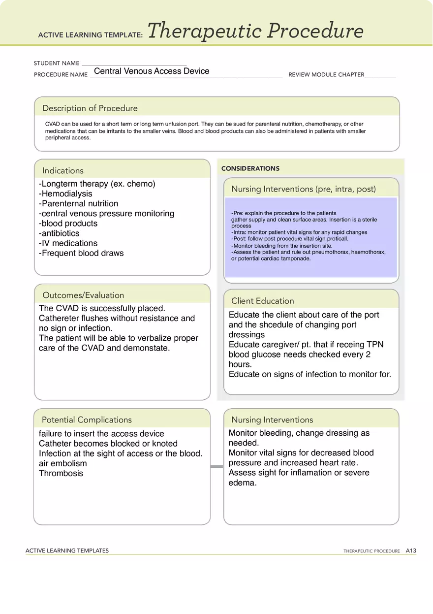 Central Venous Access Device - Page 1