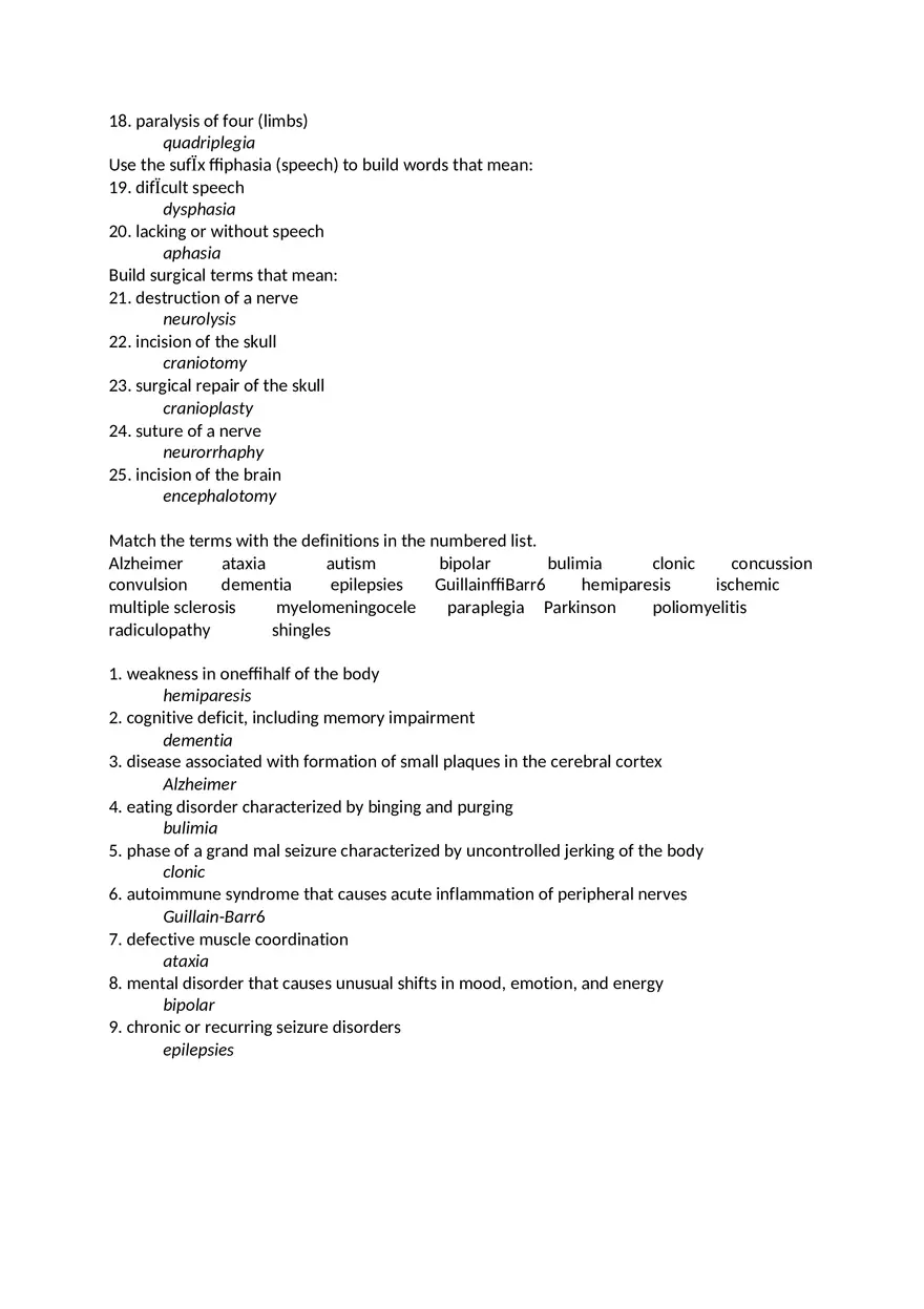 Medical Terminology Week 15 Assignment - Page 2