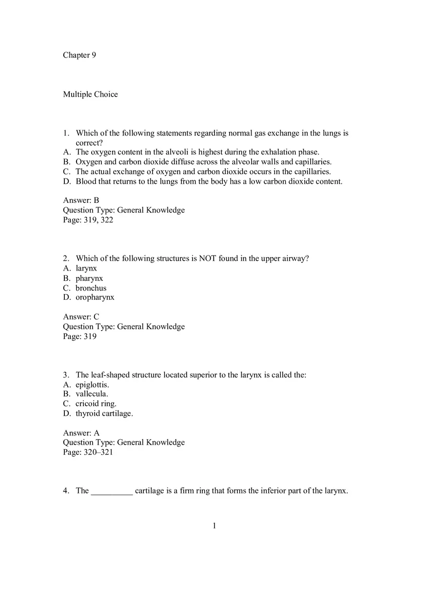 Nurs Chapter 09 Questions Part 1 - Page 1