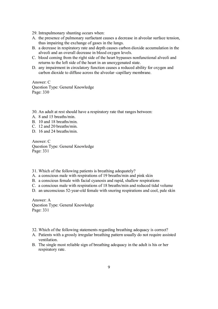 Nurs Chapter 09 Questions Part 2 - Page 1