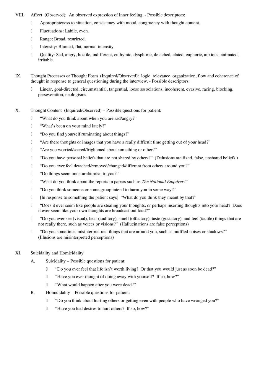The Mental Status Examination - Page 3