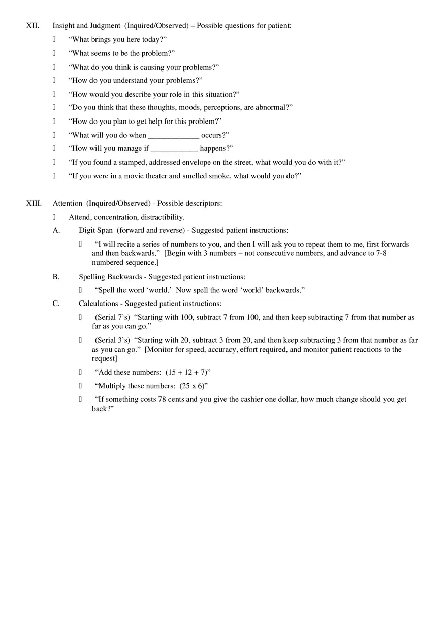 The Mental Status Examination - Page 4