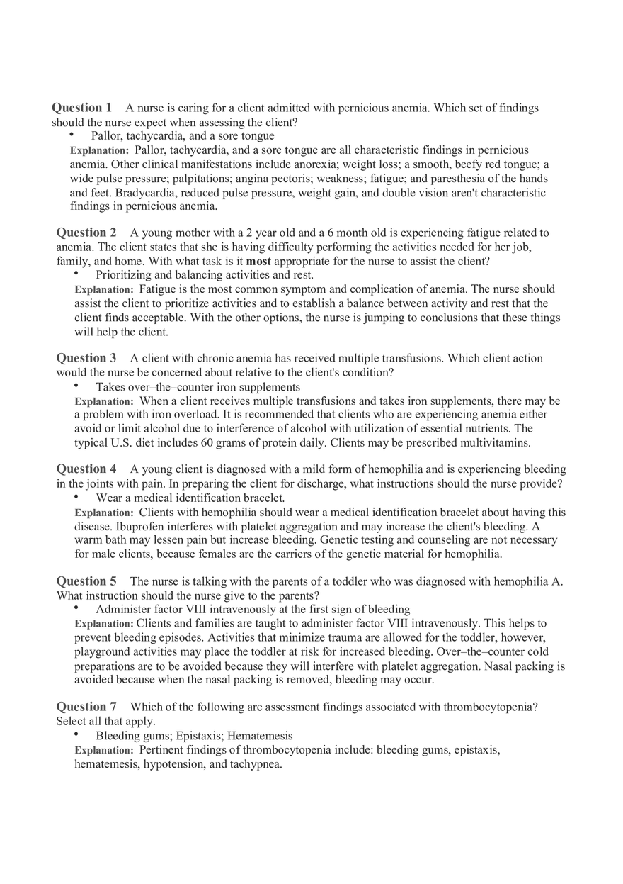Hemo Function Questions 12 - Page 1