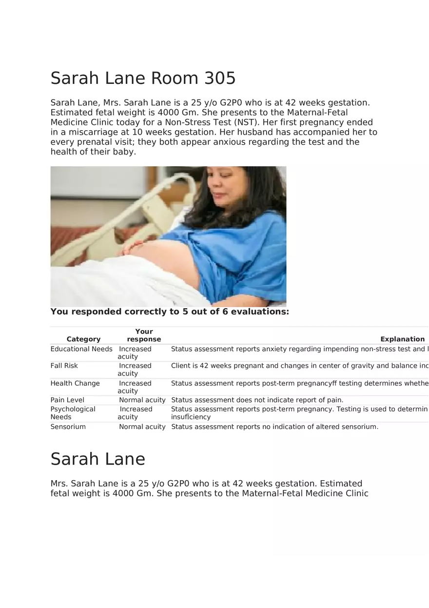 Maternal Newborn Scenarios Sarah Lane - Page 1