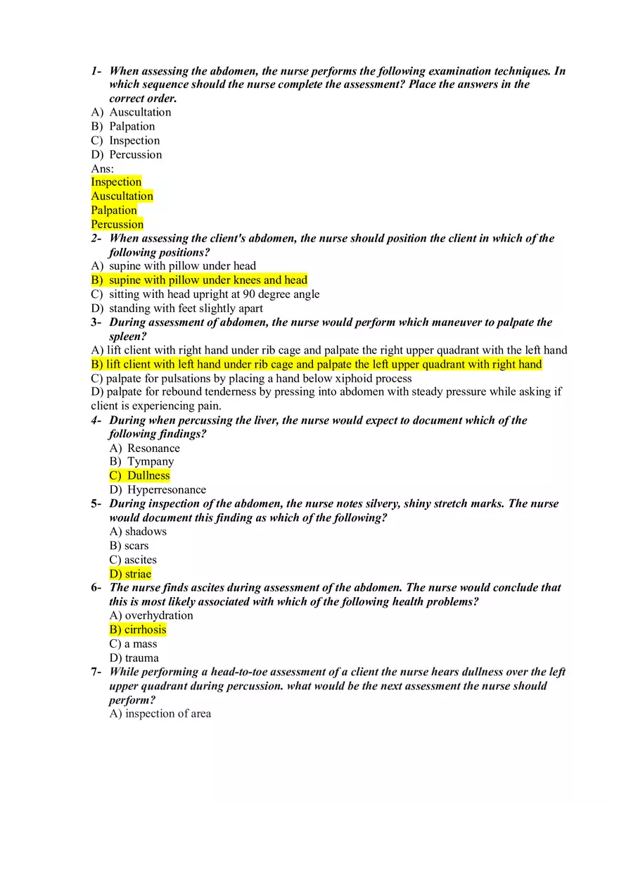 Health Assessment Exam 2 - Page 1