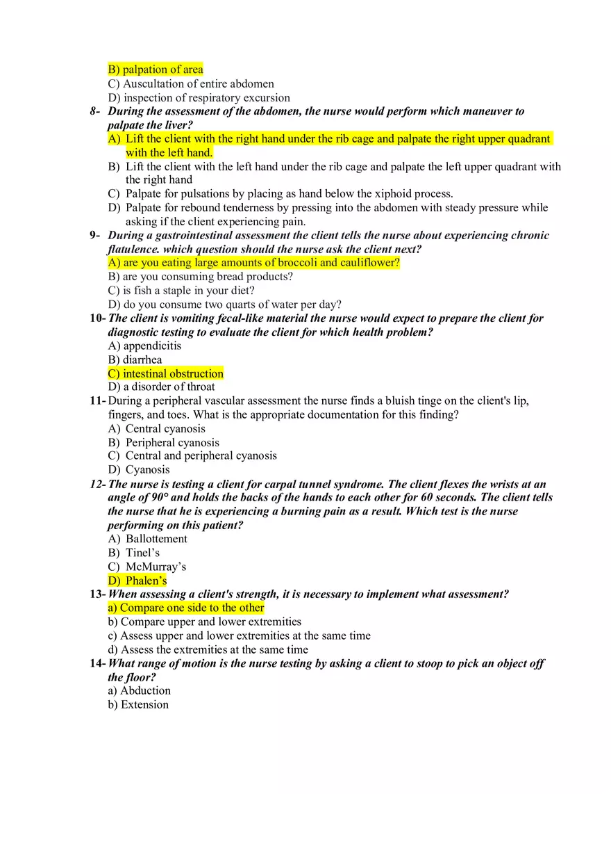 Health Assessment Exam 2 - Page 2