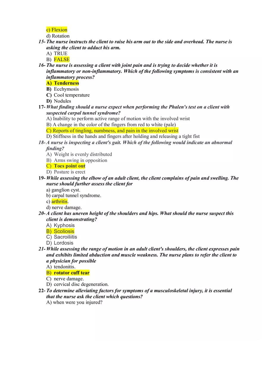 Health Assessment Exam 2 - Page 3