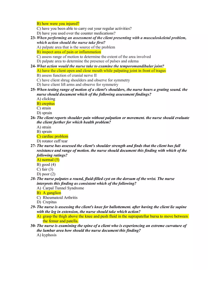 Health Assessment Exam 2 - Page 4