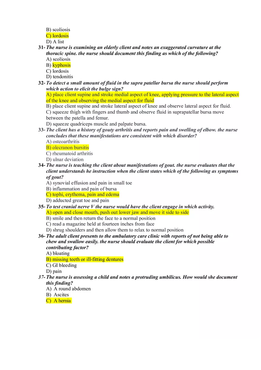 Health Assessment Exam 2 - Page 5