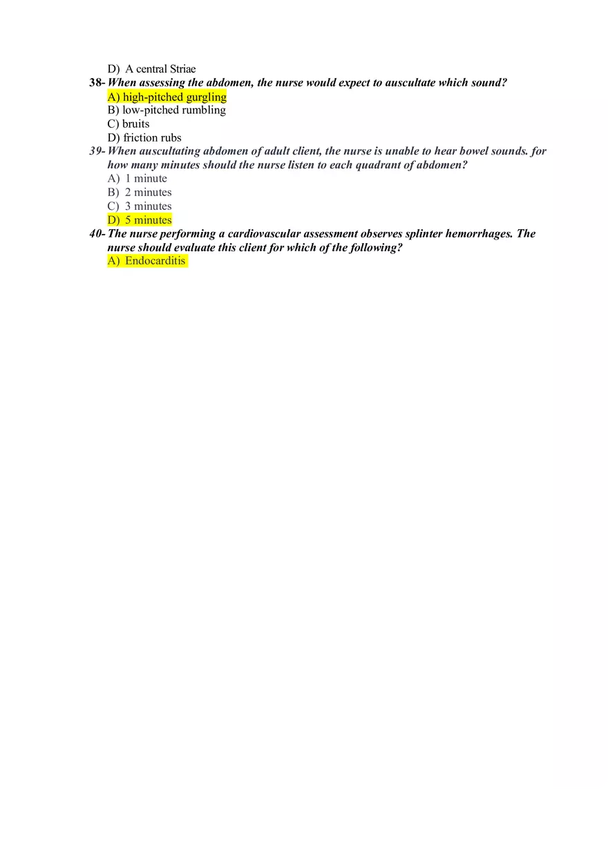 Health Assessment Exam 2 - Page 6