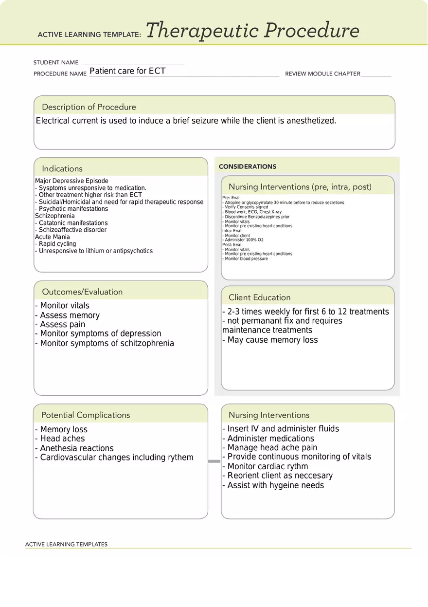 Patient Care for ECT - Page 1
