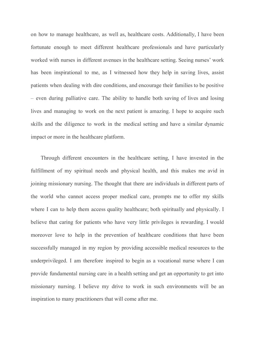 Why I Want to Be a Nurse - Page 2