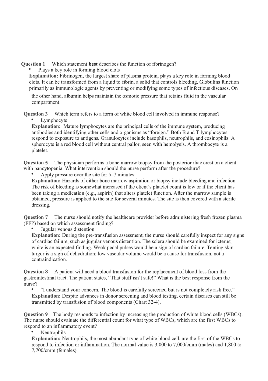 Hemo Function Questions 2 - Page 1