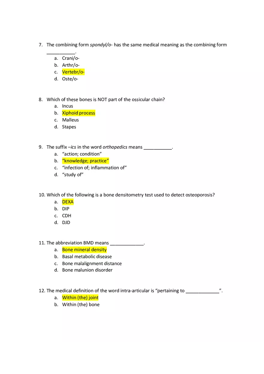 Med Term Chapter 8 Quiz Questions - Page 2