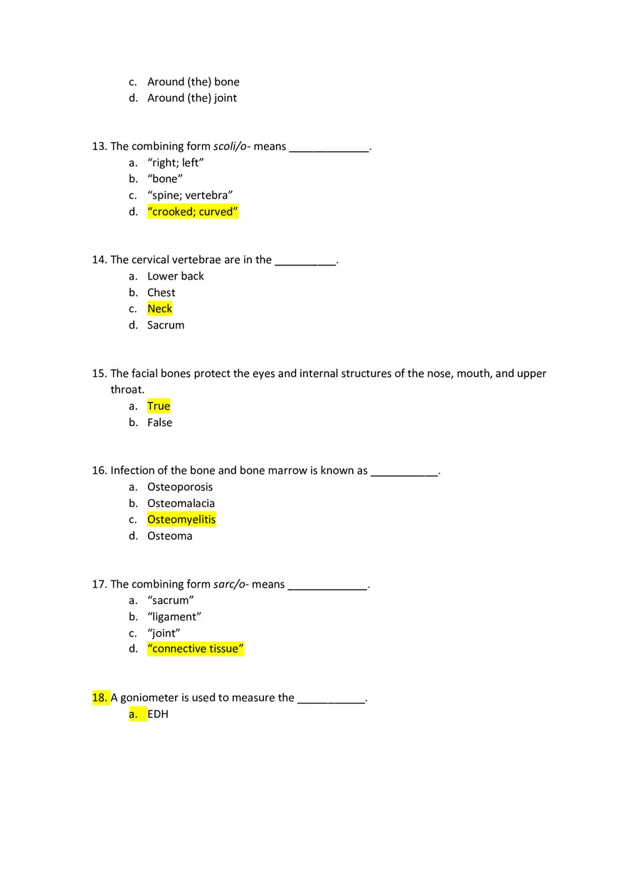 Med Term Chapter 8 Quiz Questions - Page 3