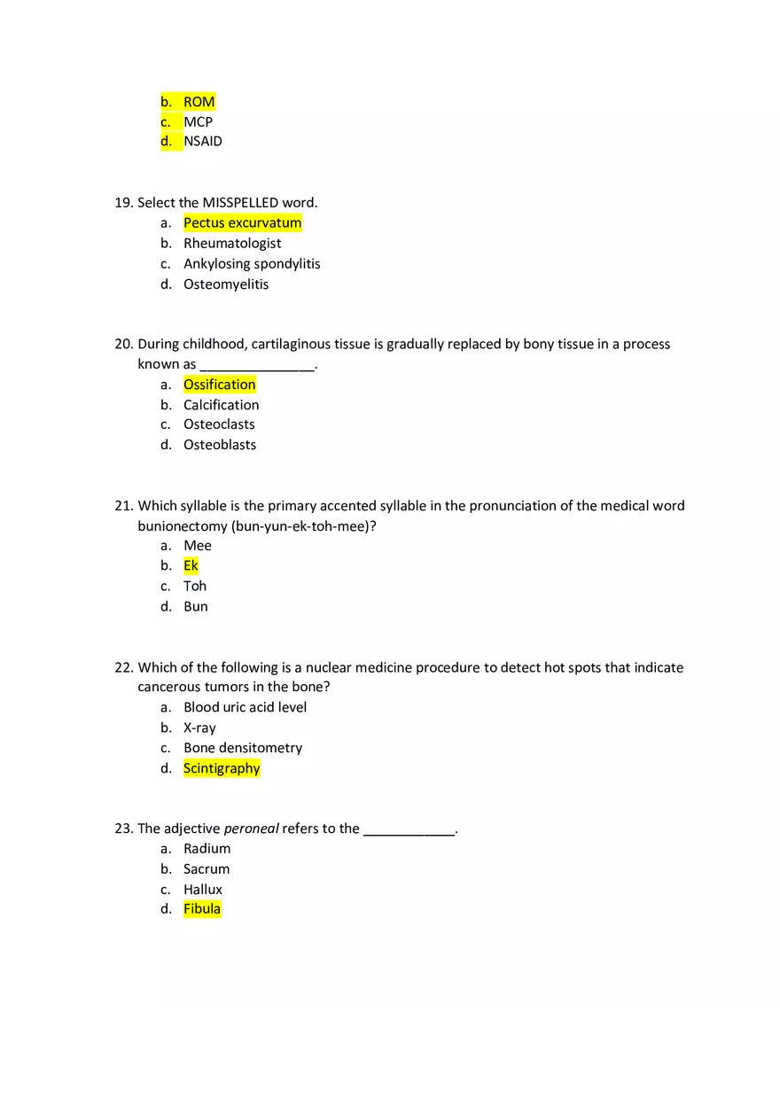 Med Term Chapter 8 Quiz Questions - Page 4