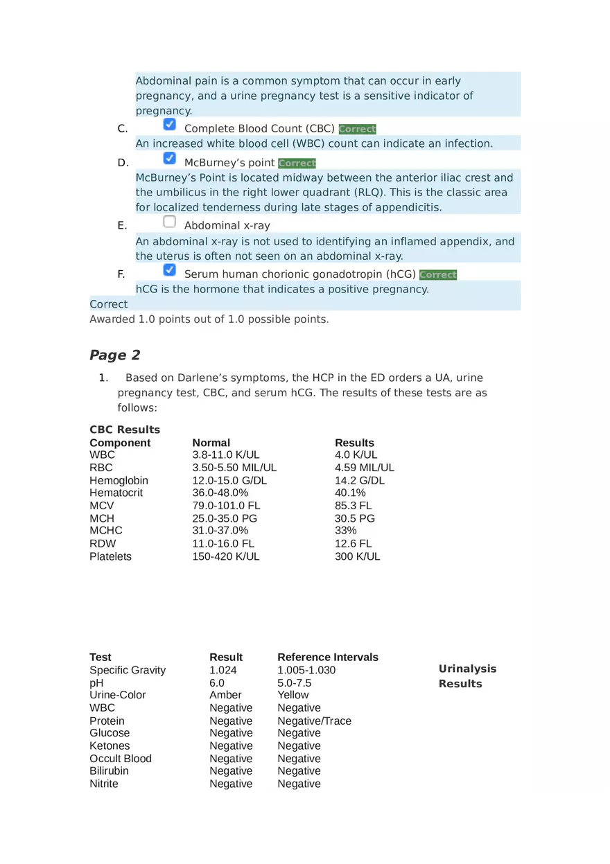 Ectopic Pregnancy HESI Case Study - Page 2