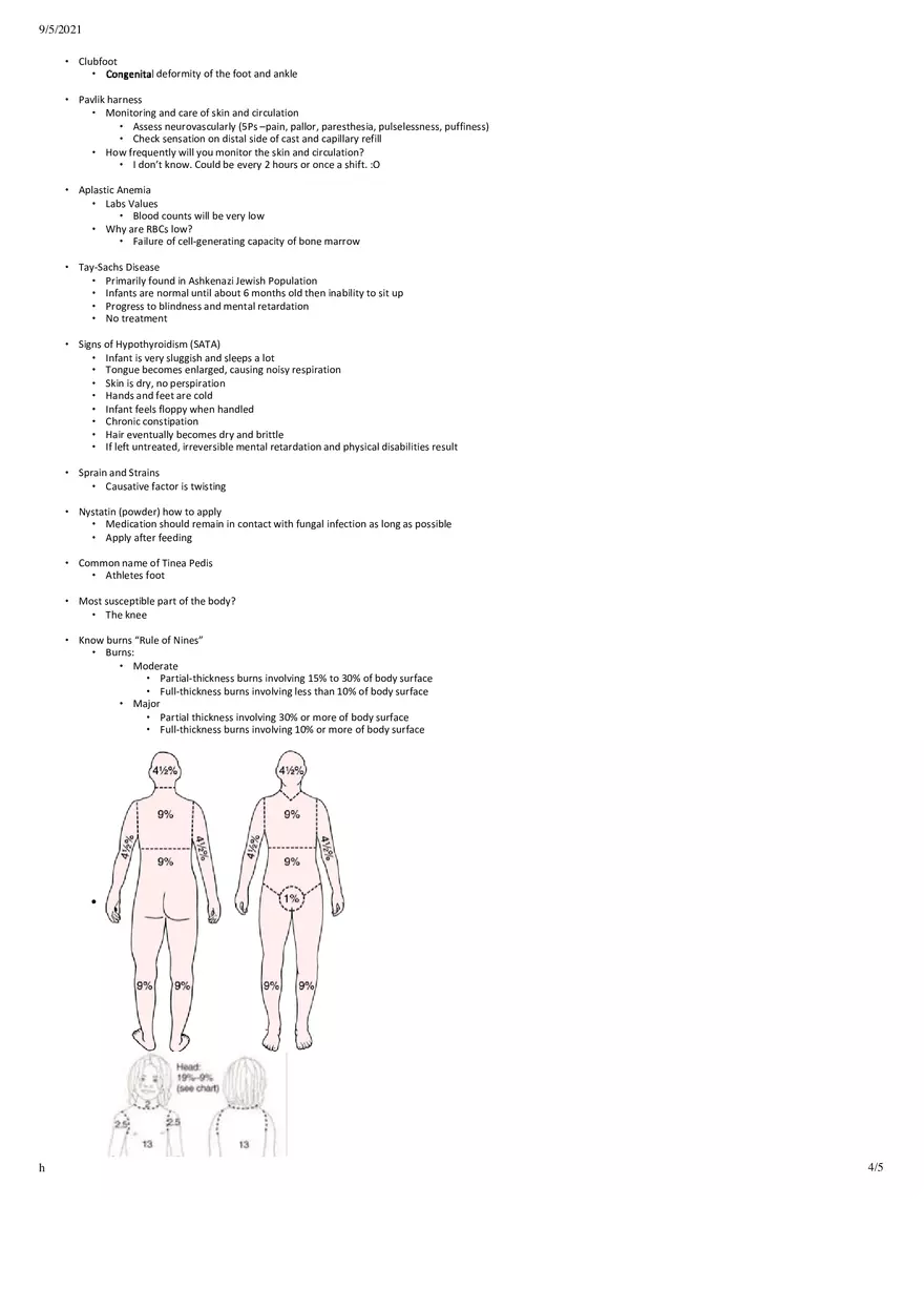 Pediatric Study Guide Quiz 2 - Page 4