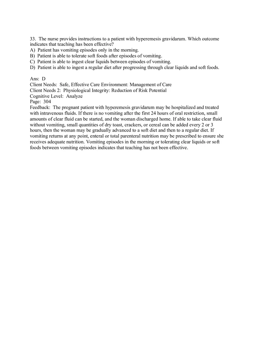 The Nursing Role in Promoting Nutritional Health During Pregnancy Multiple Choice - Page 5