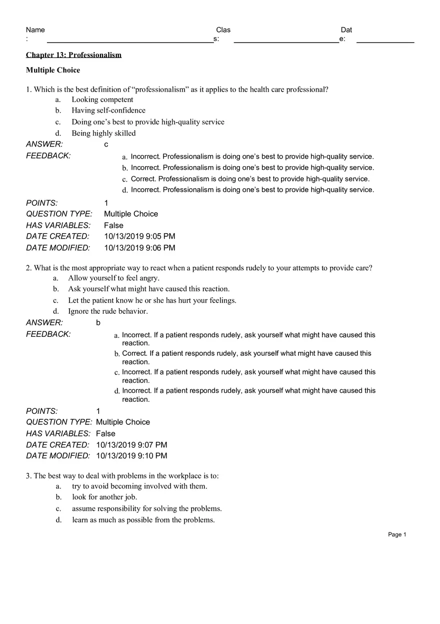 Chapter 13 Professionalism - Page 1