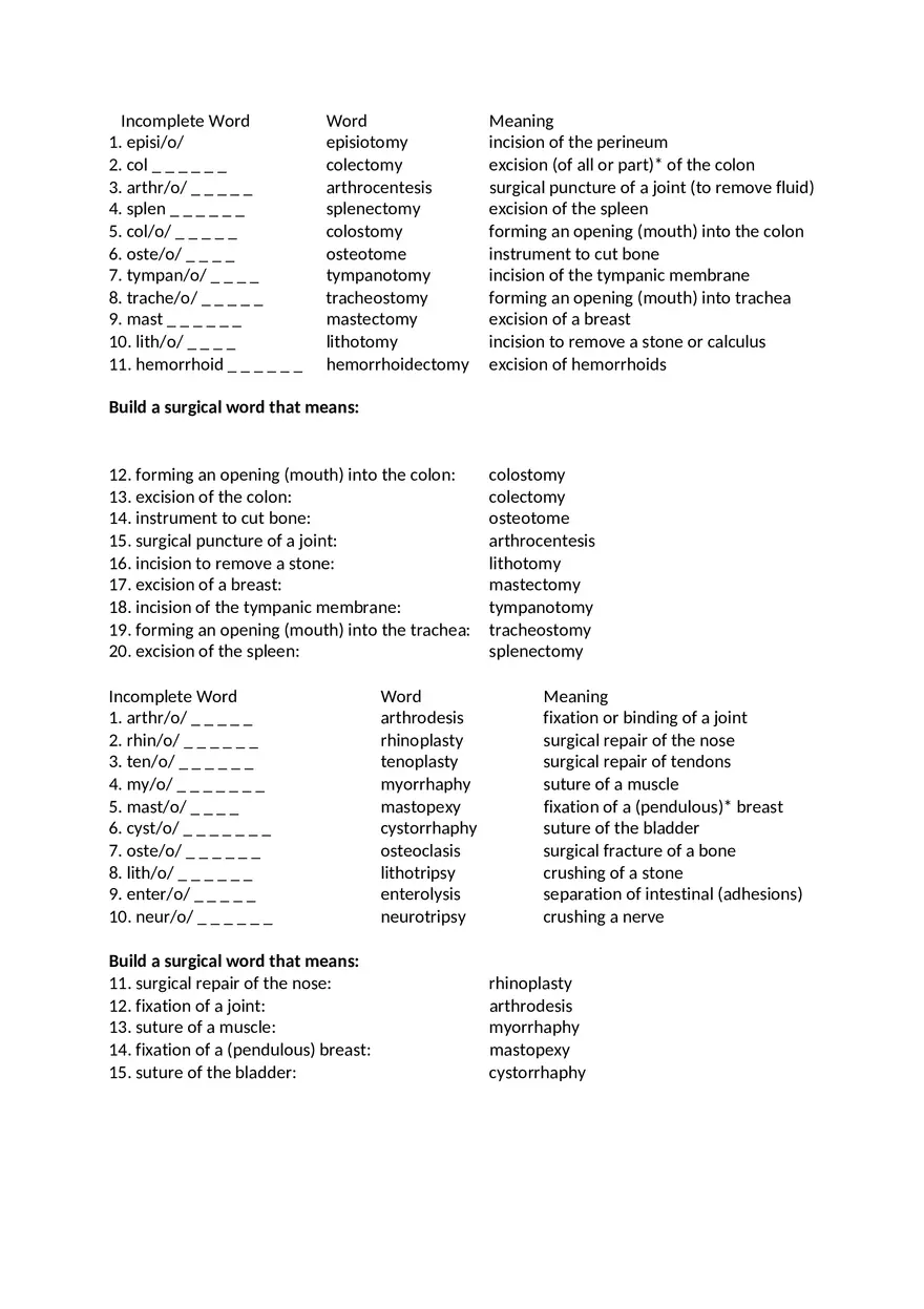 Week 2 Med. Terminology - Page 1