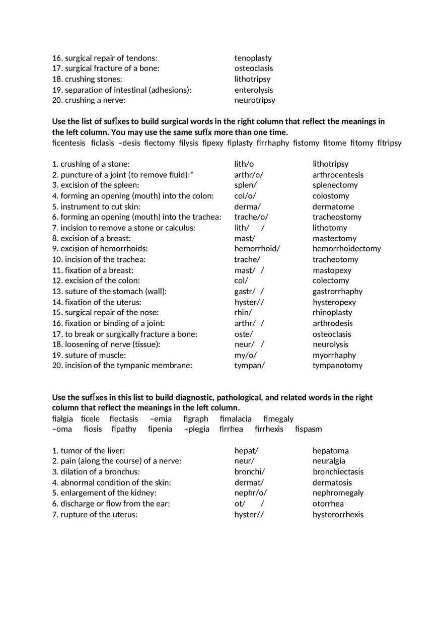 Week 2 Med. Terminology - Page 2