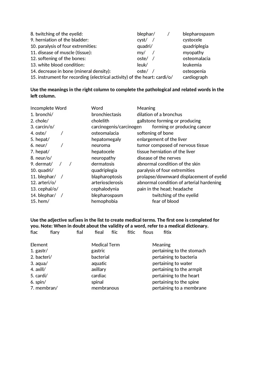 Week 2 Med. Terminology - Page 3