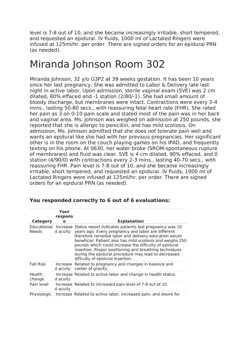 Maternal Newborn Scenarios Miranda Johnson - Page 2