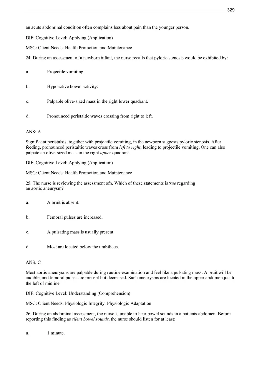 Chapter 22 Abdomen Multiple Choice - Page 17