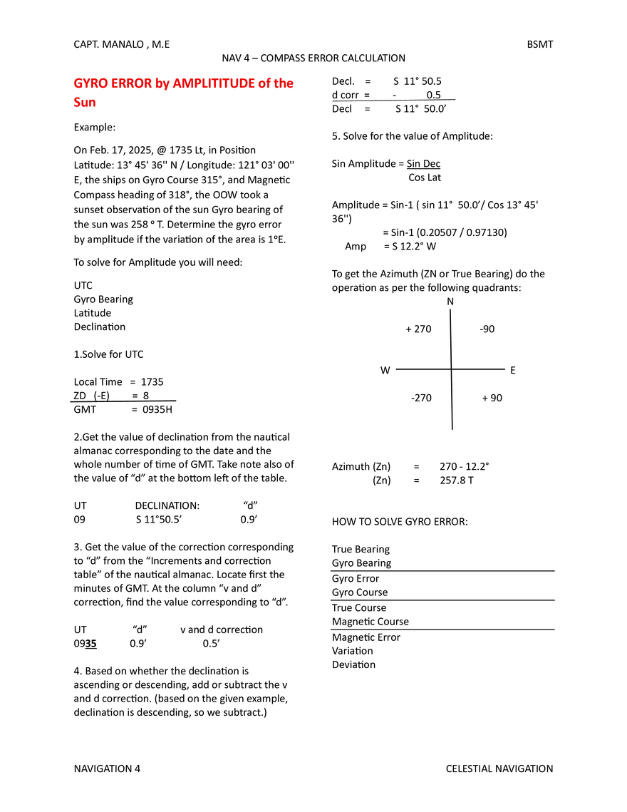 Nav 4 – Compass Error Calculation - Page 1