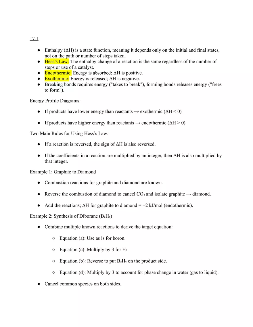 Section 17: Enthalpy - Page 1