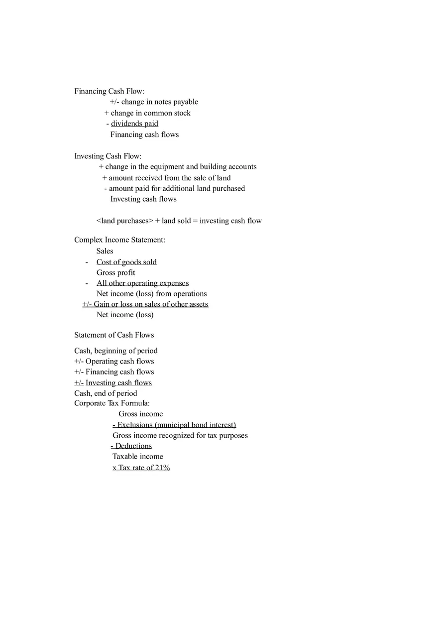 Accounting Formula Sheet Final Exam - Page 3