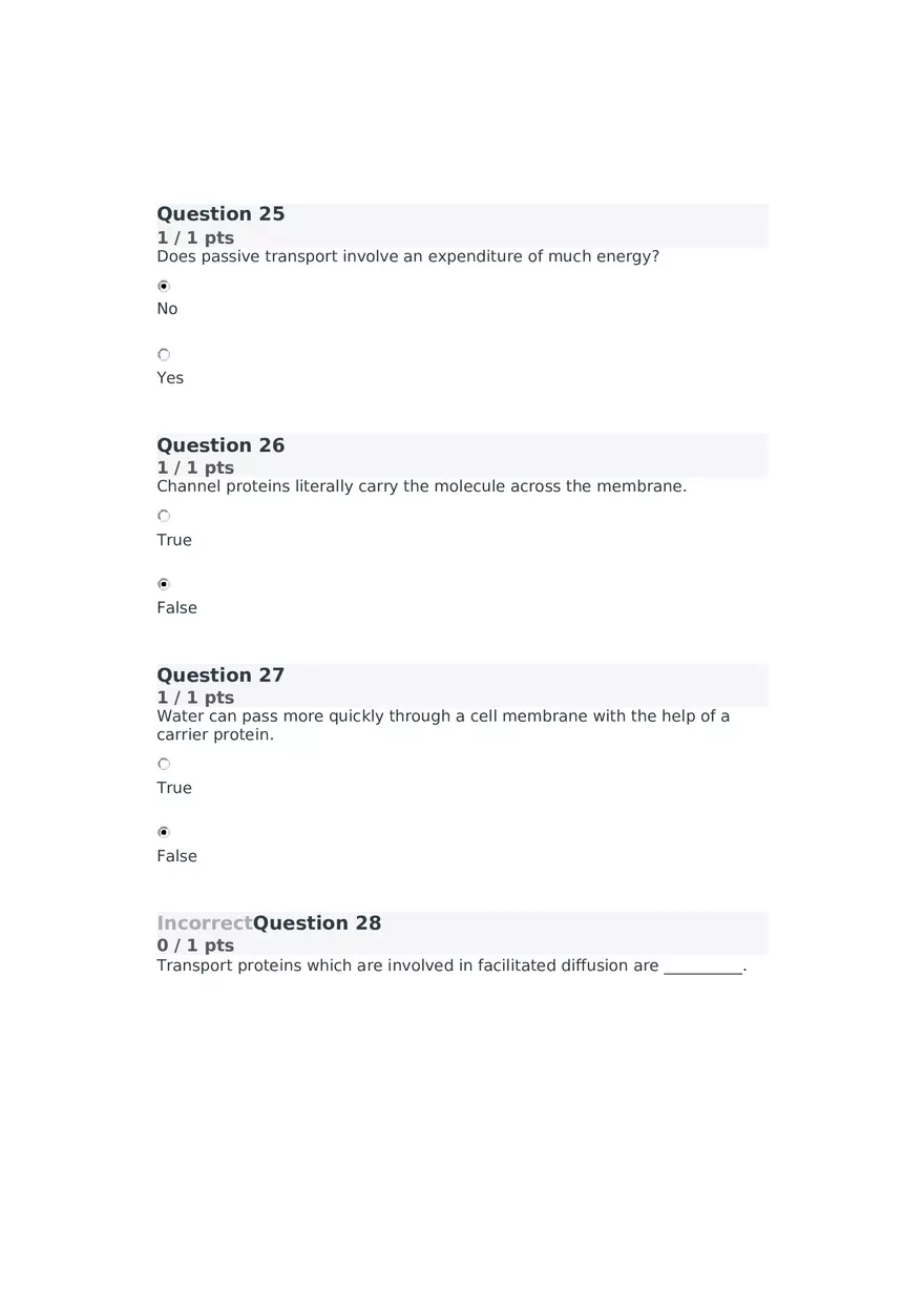 Cell Membrane to Cardiovascular System Quiz Part 2 - Page 1