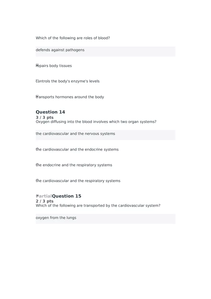 Cell Membrane to Cardiovascular System Quiz Part 4 - Page 7