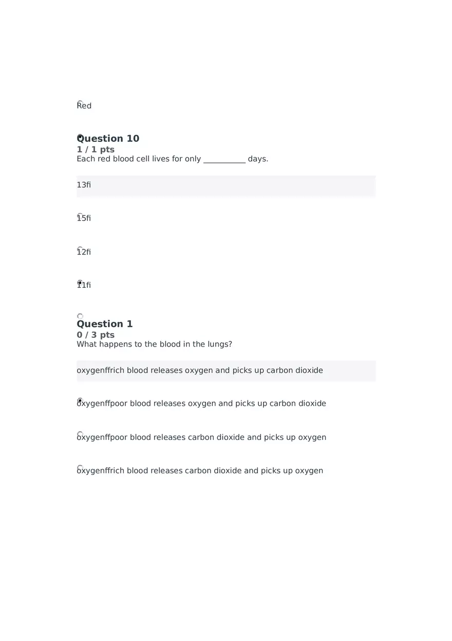 Cell Membrane to Cardiovascular System Quiz Part 3 - Page 10