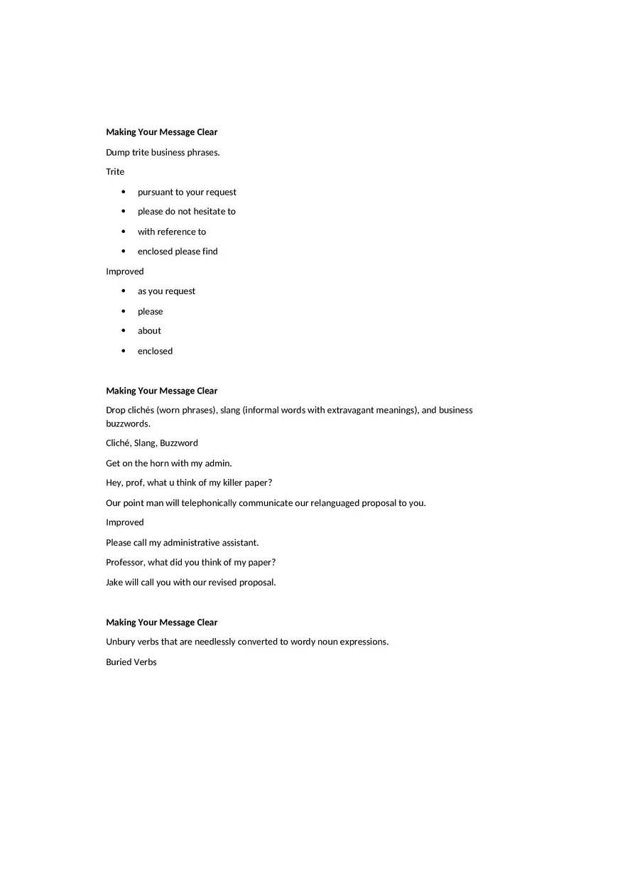 Making Your Message Clear Lecture Notes - Page 1