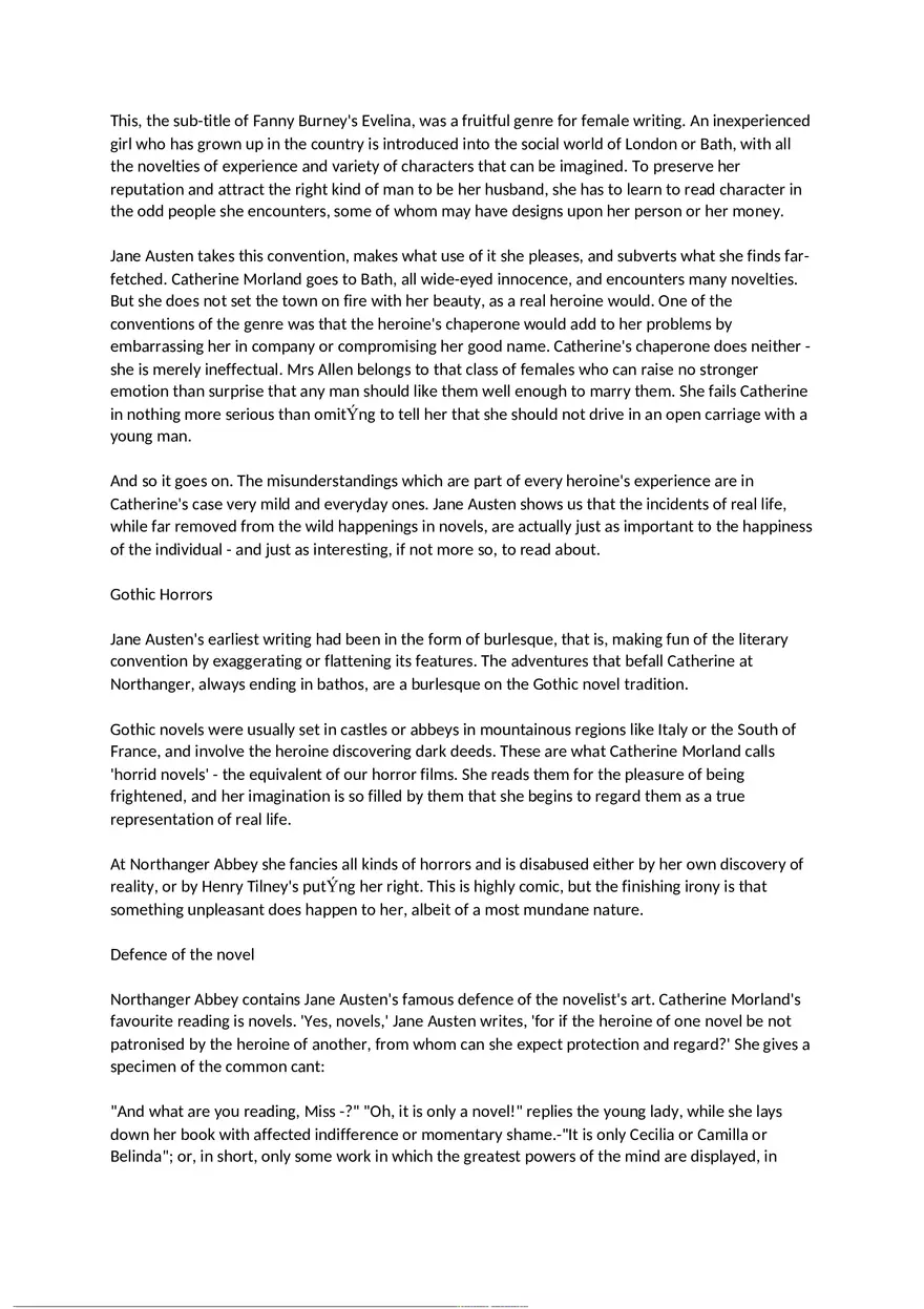 Northanger Abbey - Summary - Page 2