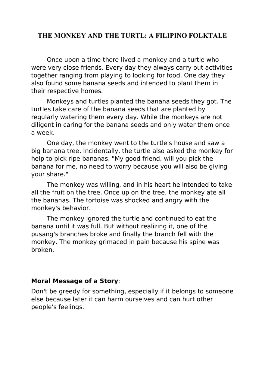 The Monkey and the Turtle - Page 1