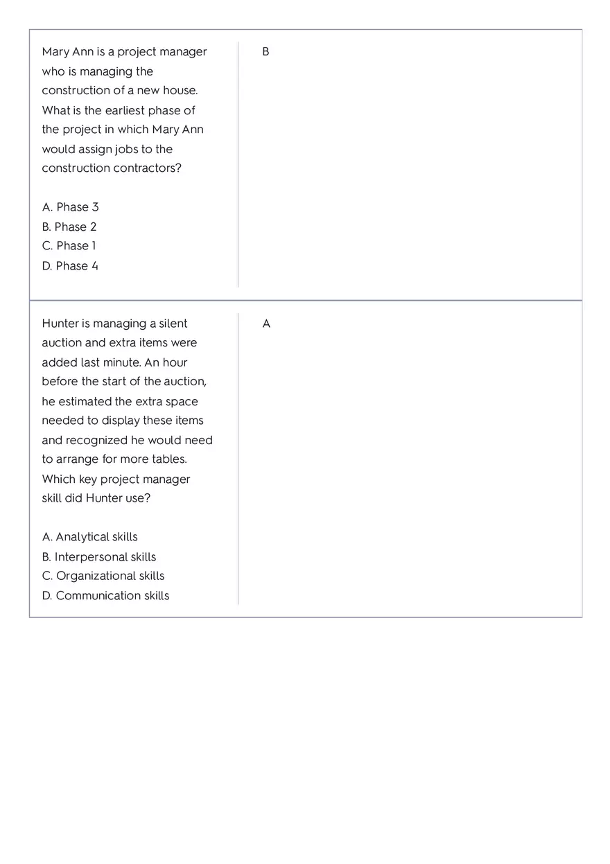 Project Management 91 Quiz Answer Key 1 - Page 10