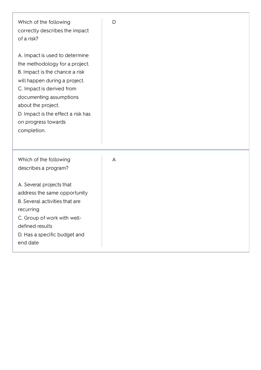 Project Management 91 Quiz Answer Key 1 - Page 6