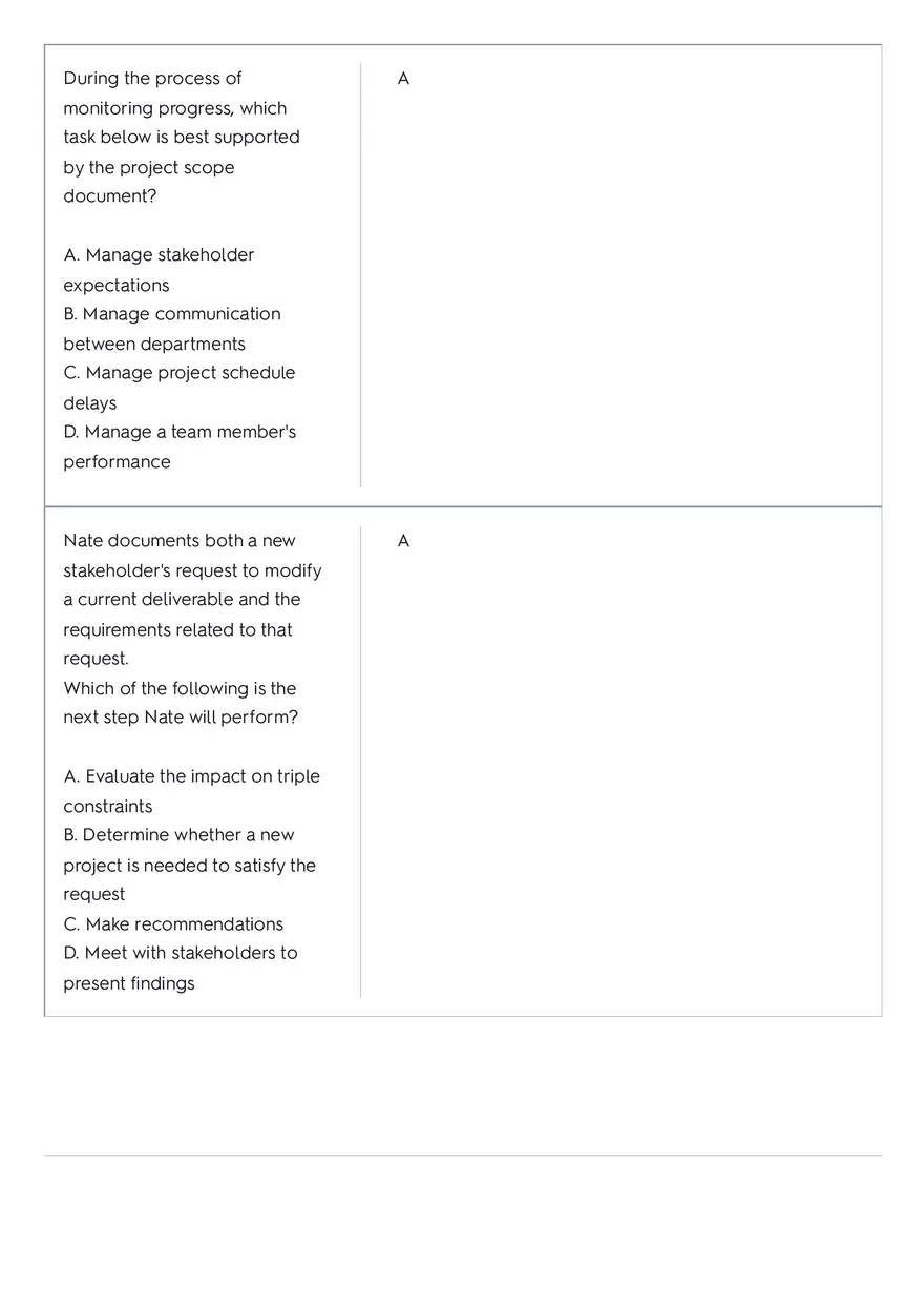 Project Management 91 Quiz Answer Key 3 - Page 5