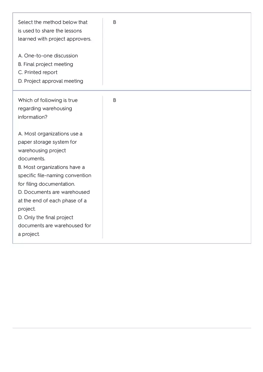 Project Management 91 Quiz Answer Key 4 - Page 12
