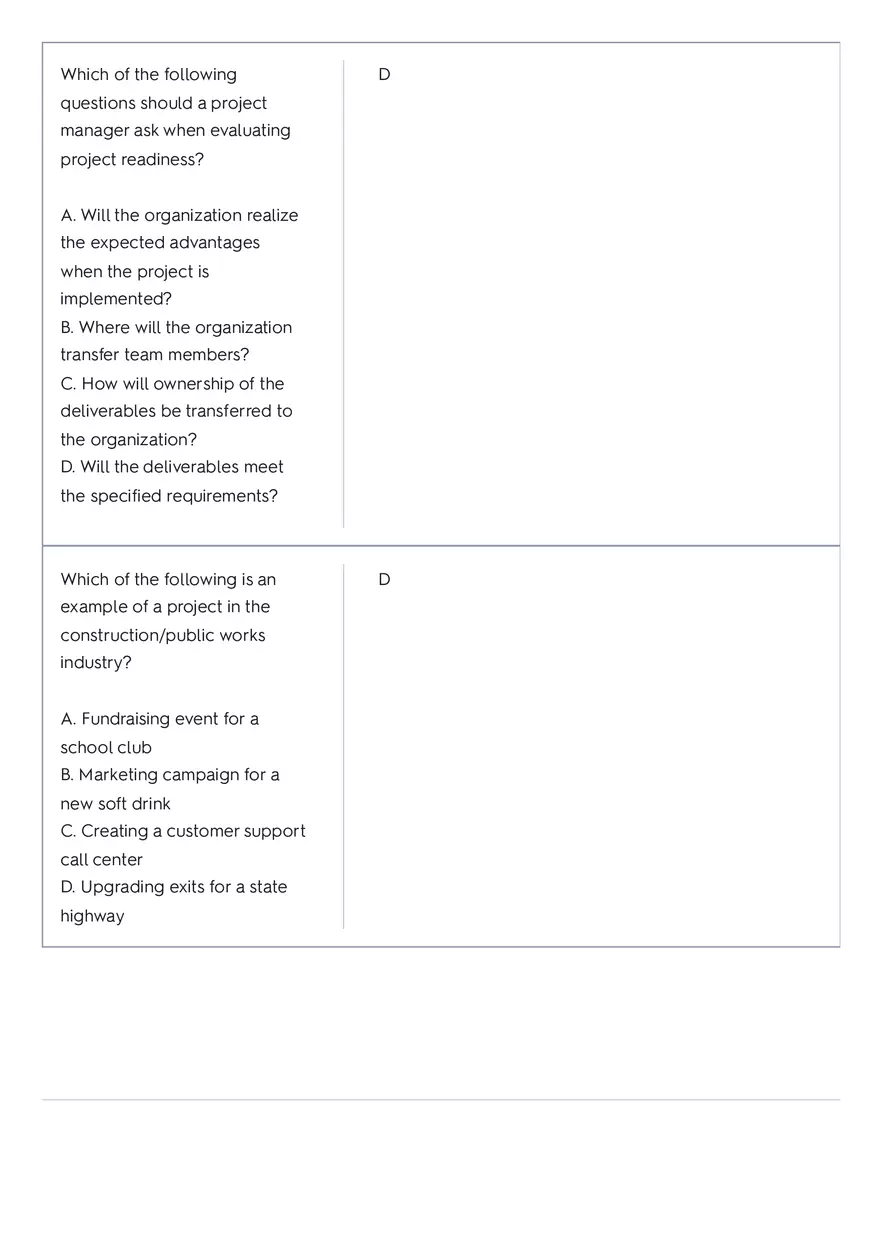 Project Management 91 Quiz Answer Key 4 - Page 5