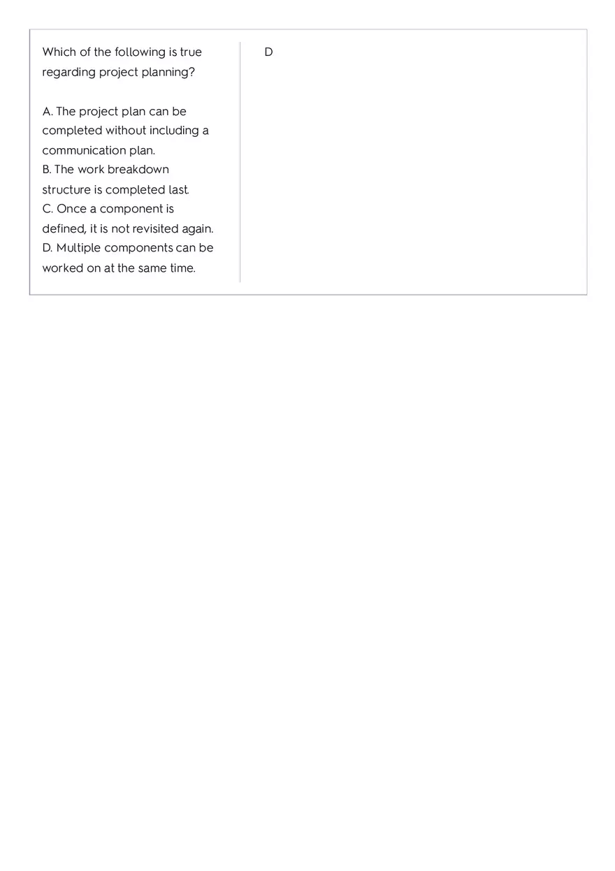 Project Management 91 Quiz Answer Key 2 - Page 8