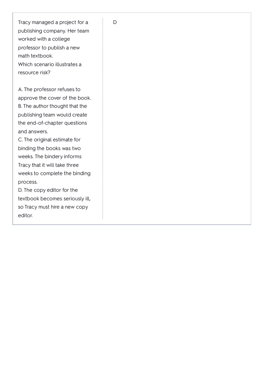 Project Management 91 Quiz Answer Key 2 - Page 9