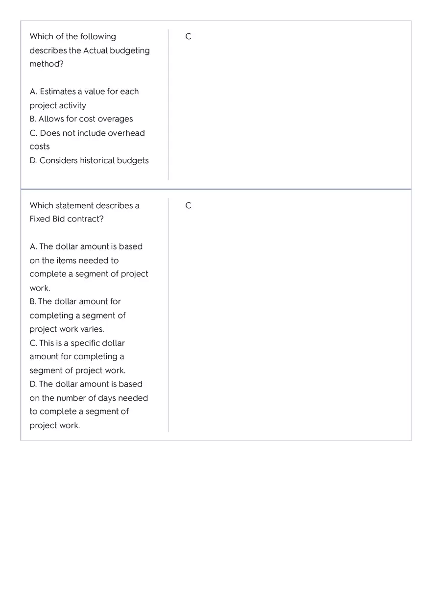 Project Management 91 Quiz Answer Key 2 - Page 4