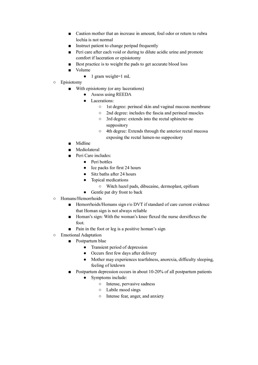 Postpartum Assessment Notes - Page 3
