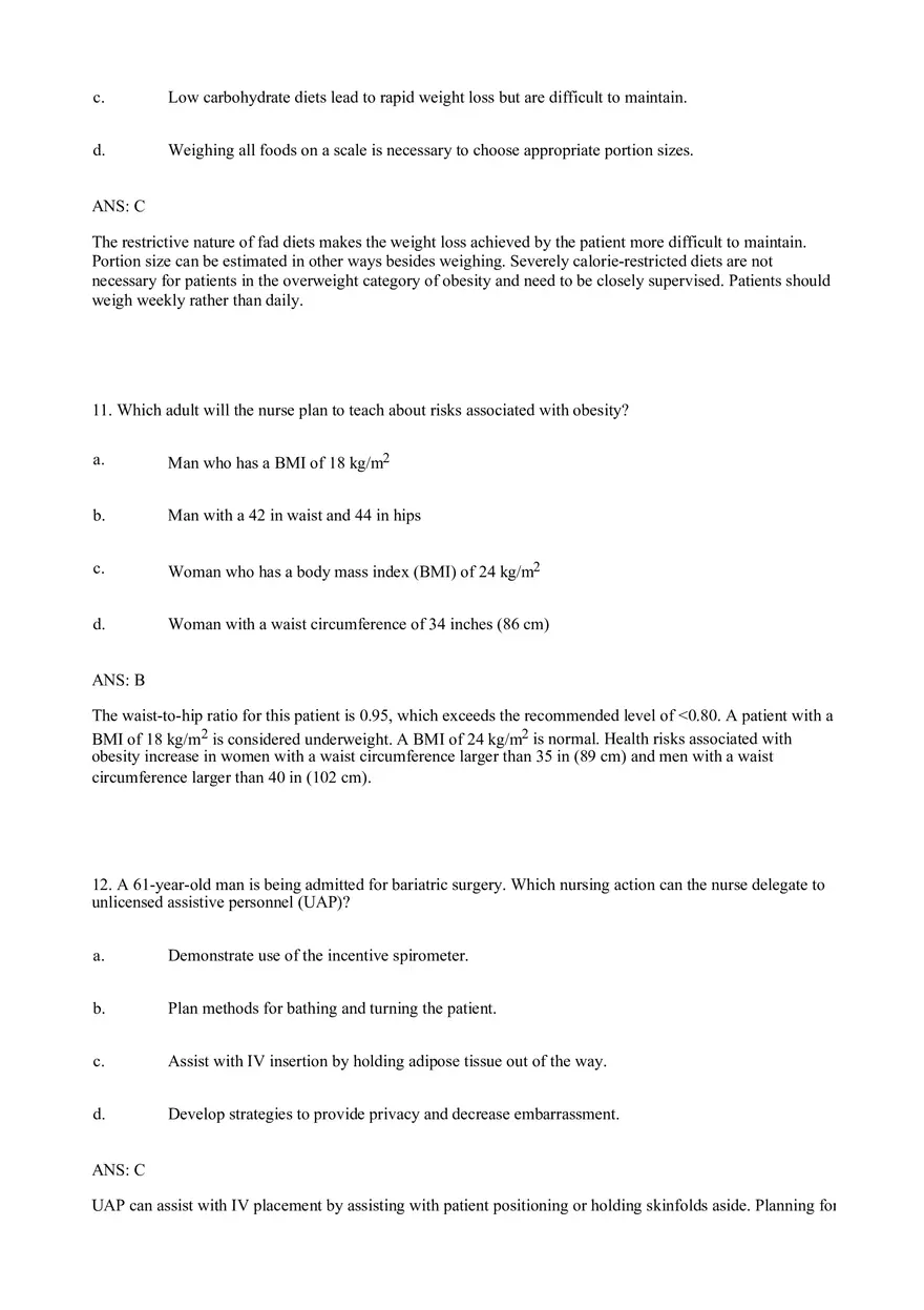 Obesity Test Bank - Page 5